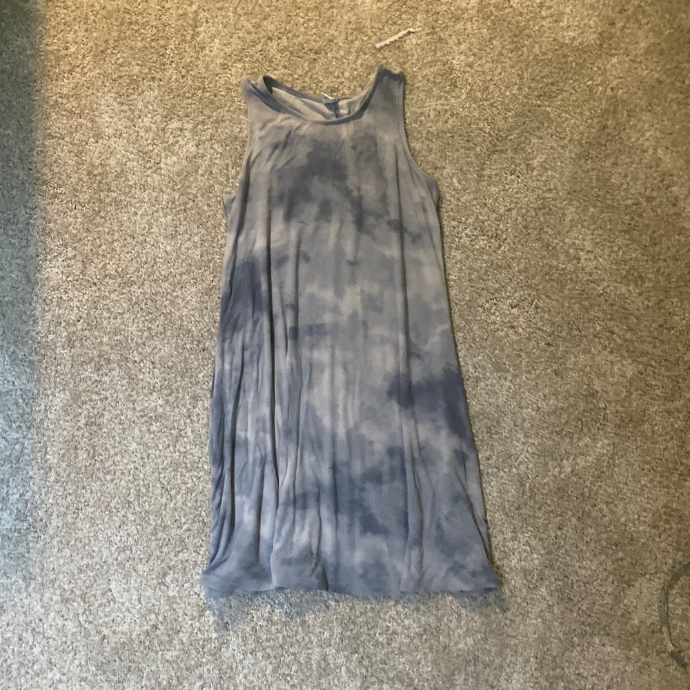 Blue tie dye dress
